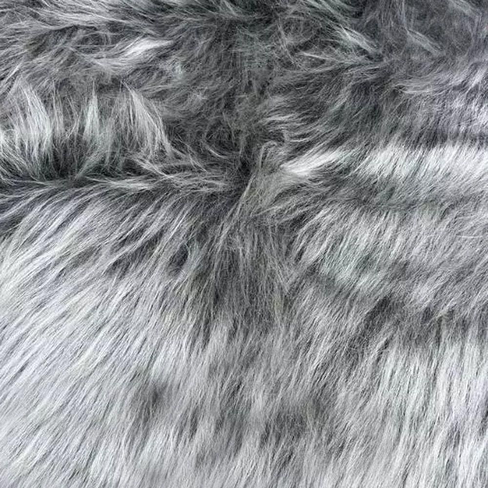 Tecido Pelúcia De Pelo Alto 1,60x1,00 M Para Decoração Grafite D`rossi