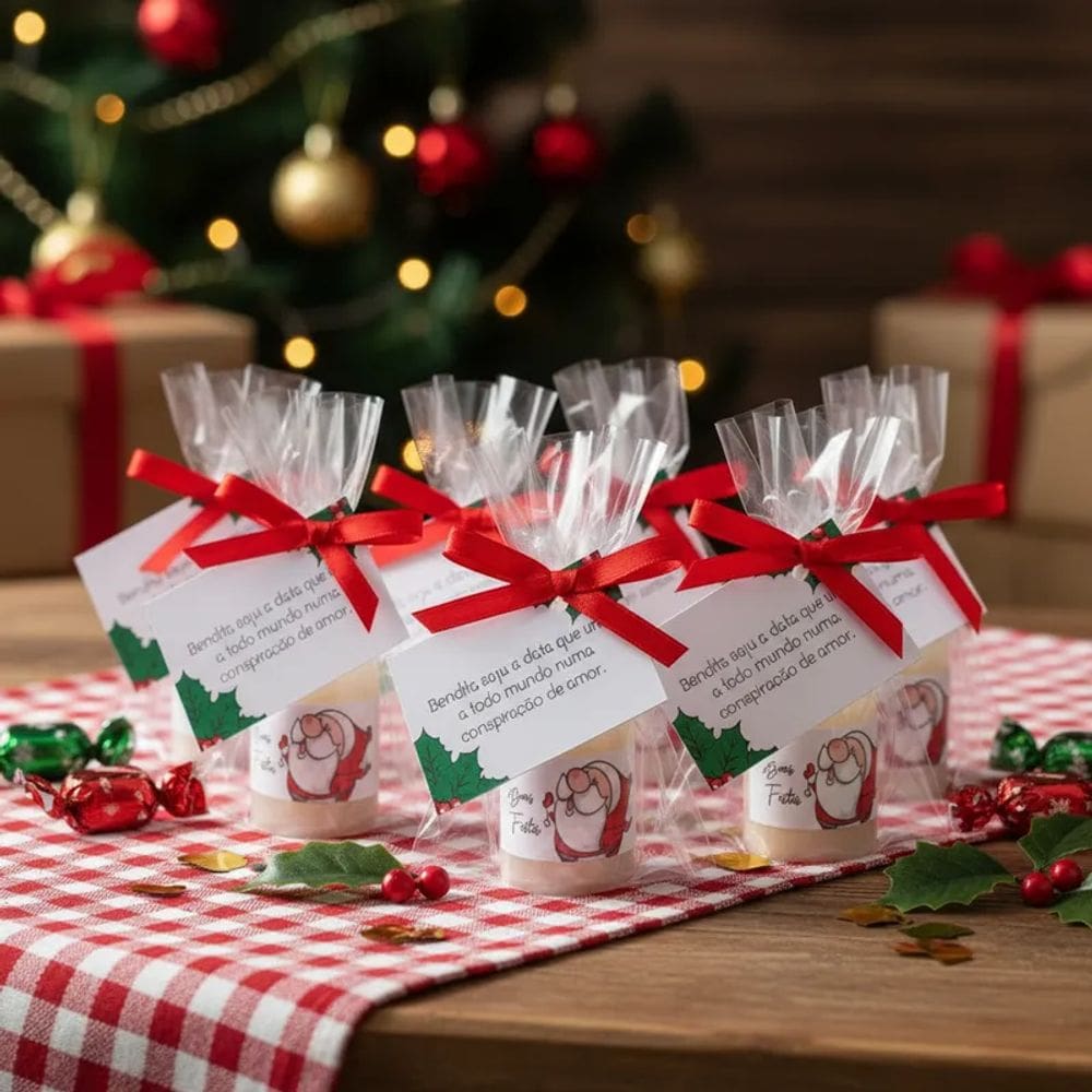 Kit 10 Mini Hidratantes Natal Lembrancinhas Natalinas para Festas de Fim de Ano Mimo