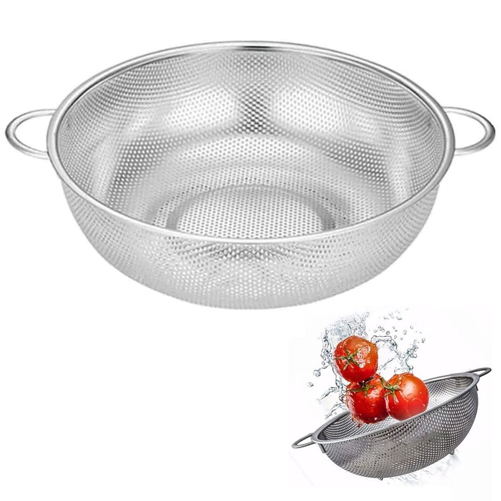 Escorredor Inox Macarrao Massas Fruta Legumes Verdura Salada Multiuso Versatil Preparo Cozinha Residencial Comercial
