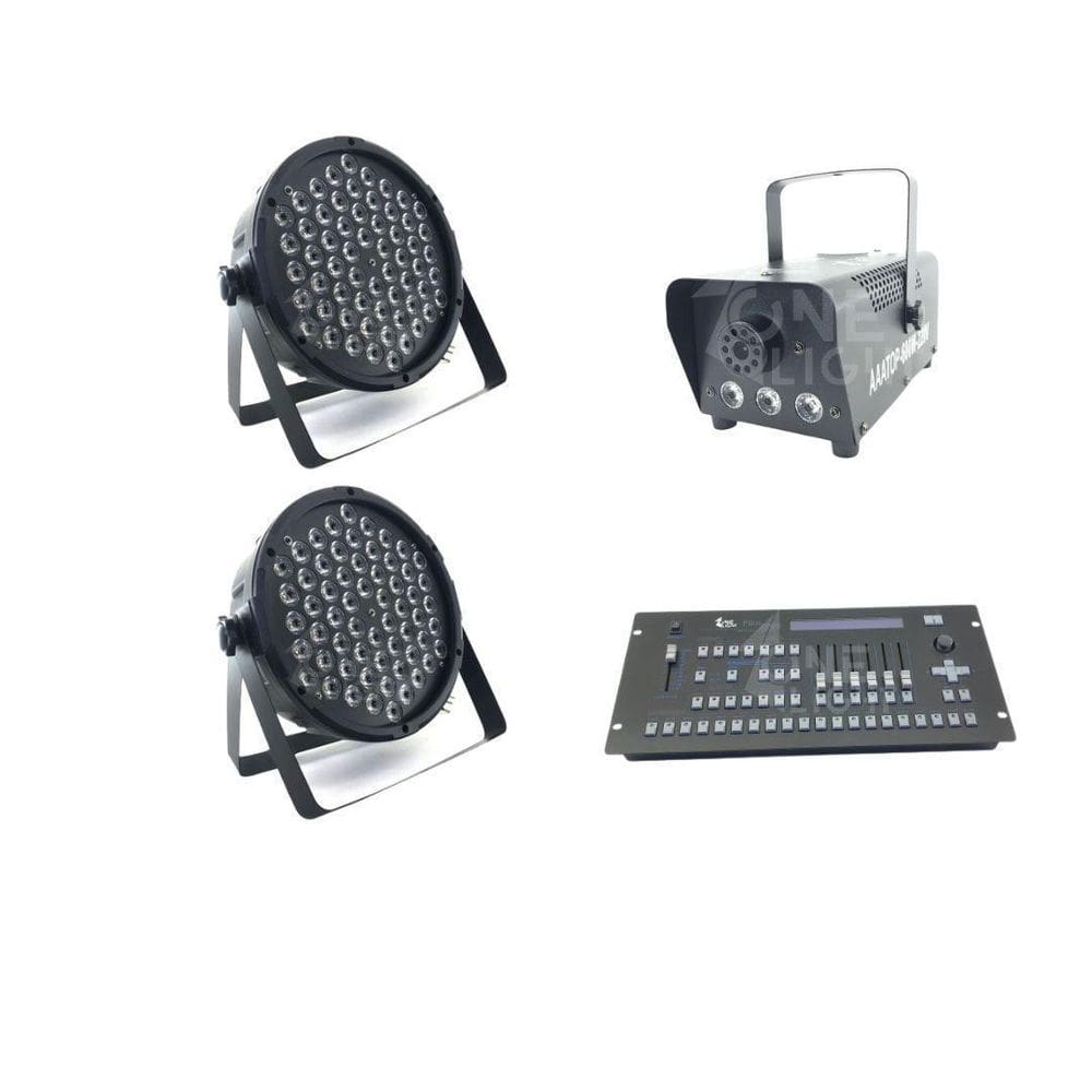 Kit 2 Par Leds 3 Em 1 + Máquina De Fumaça 600W + Mesa Pilot