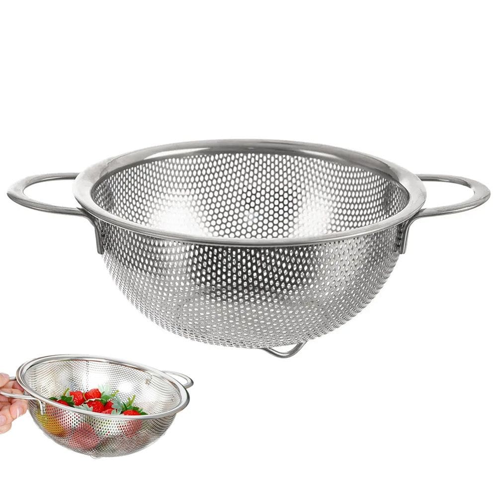 Escorredor Inox Macarrao Massa Legumes Fruta Verdura Salada Versatil Preparo Cozinha Residencial Comercial Multiuso