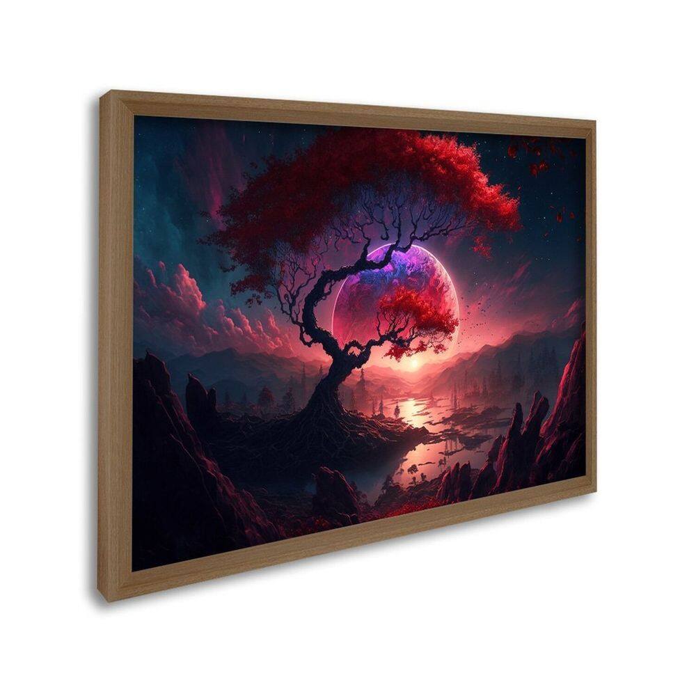 Quadro Decorativo Paisagem Anoitecer e Penhasco 1 Tela 60x90 para Sala Quarto Hall