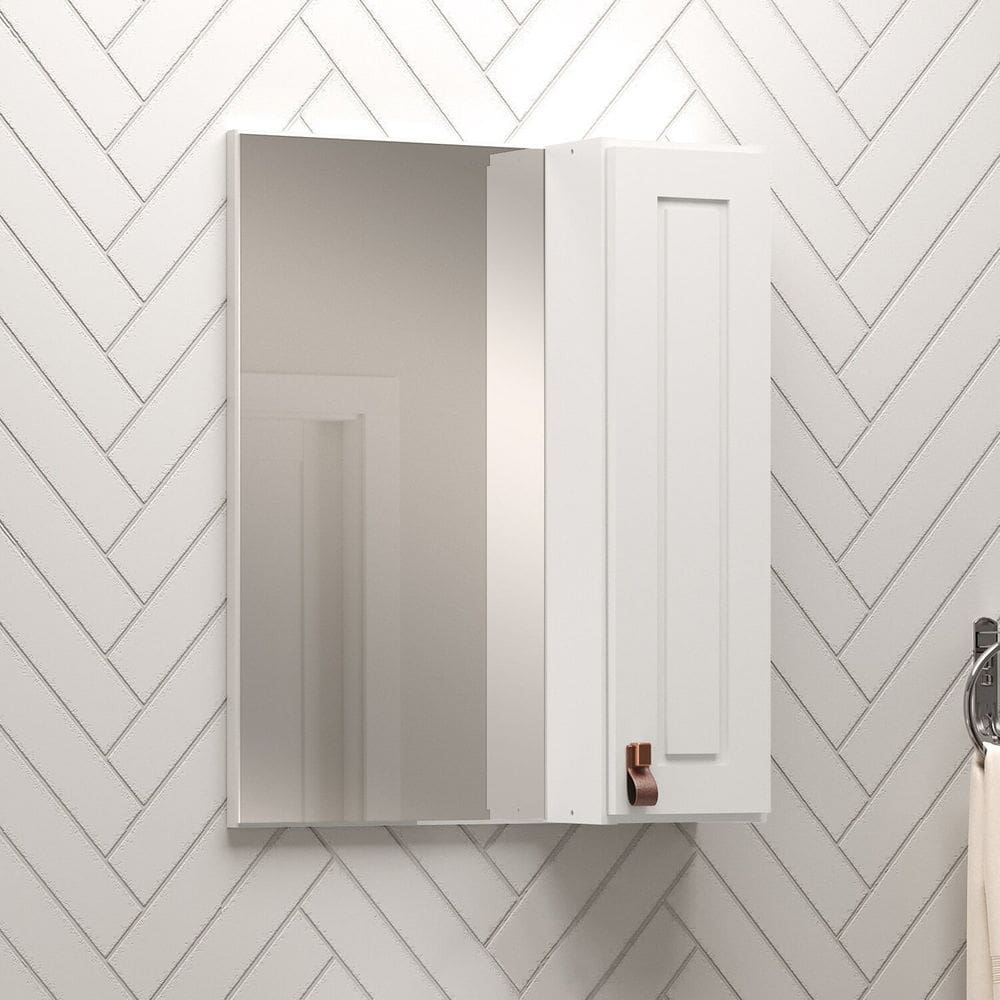 Armário Espelheira para Banheiro 45cm 1 Porta Denver Yescasa Branco