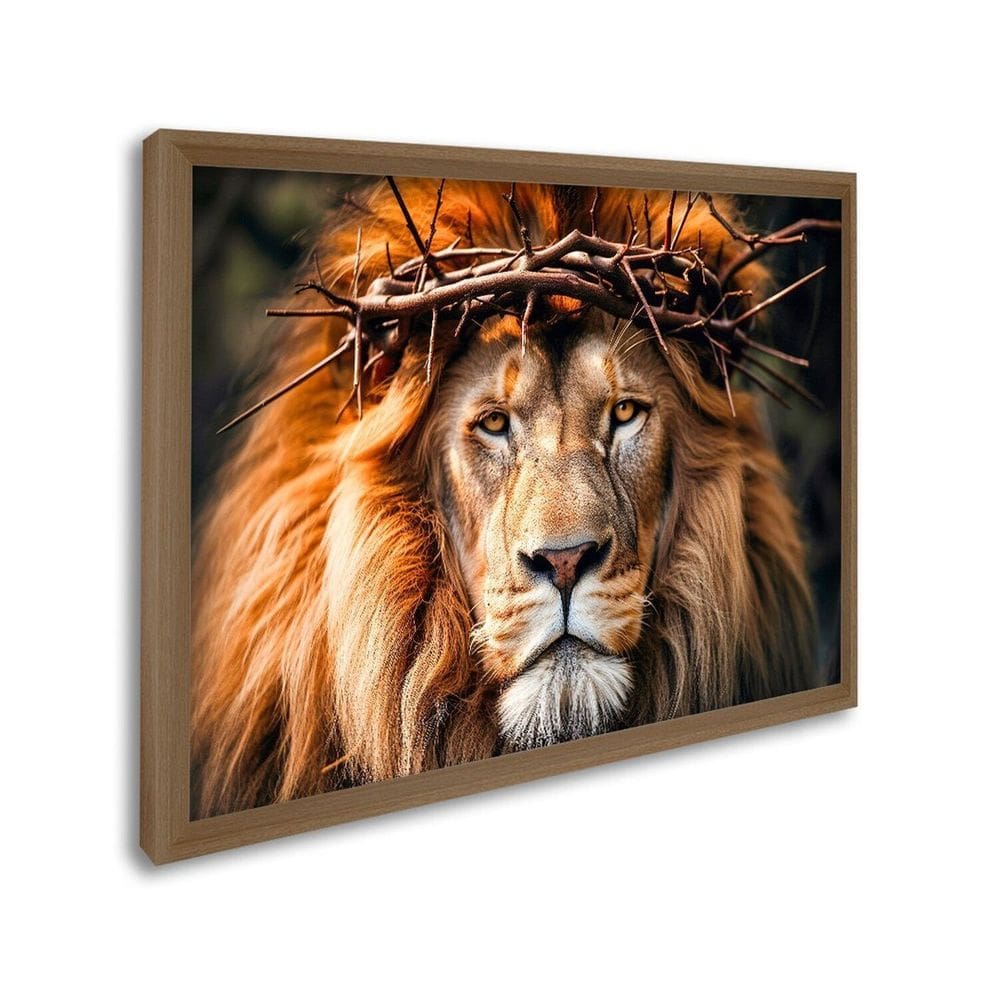 Quadro Decorativo Religioso Leão de Judah 1 Tela 80x120 para Sala Hall Igreja