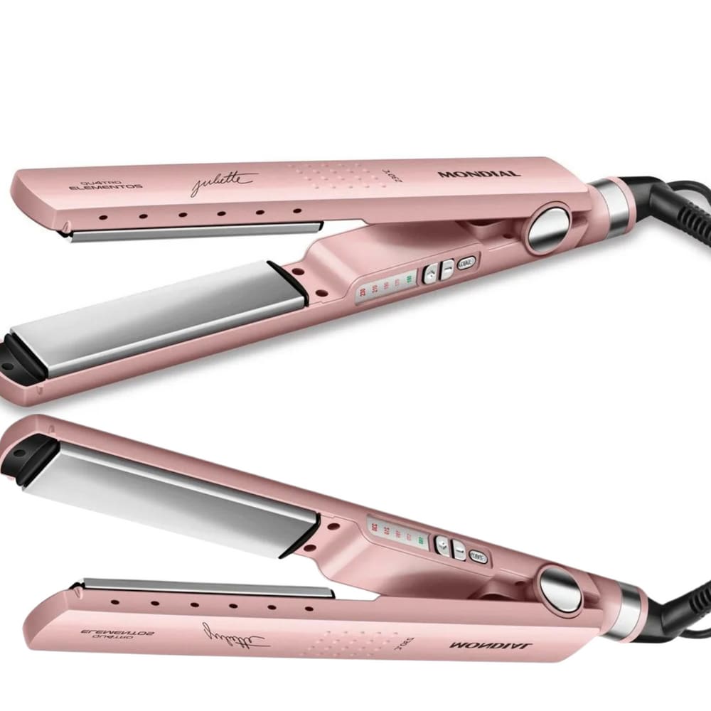 Prancha Chapinha de Cabelo Profissional 230°C/450°F Mondial Titanium Pro P-28 Cerâmica Lacrada .
