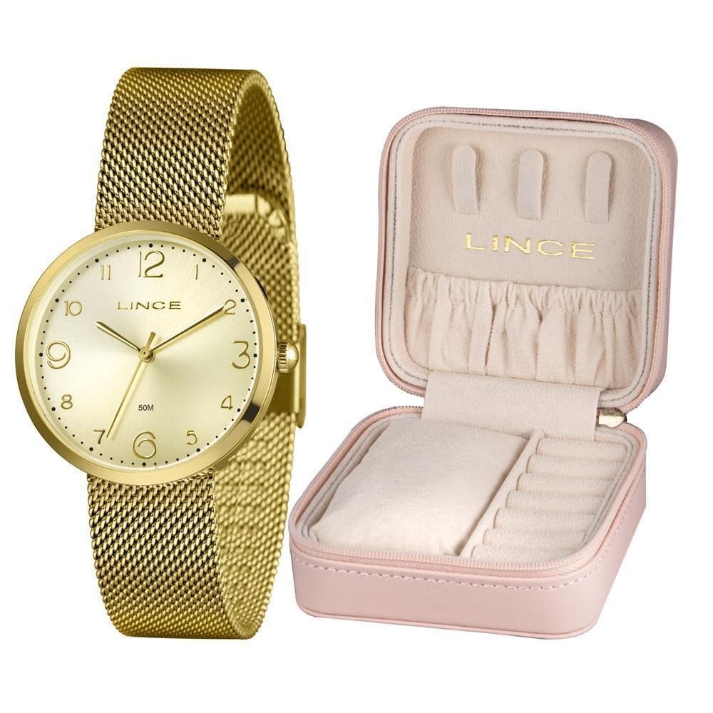 Relógio Lince Feminino Ref: Lrgh229L36 C2Kx Dourado Estojo