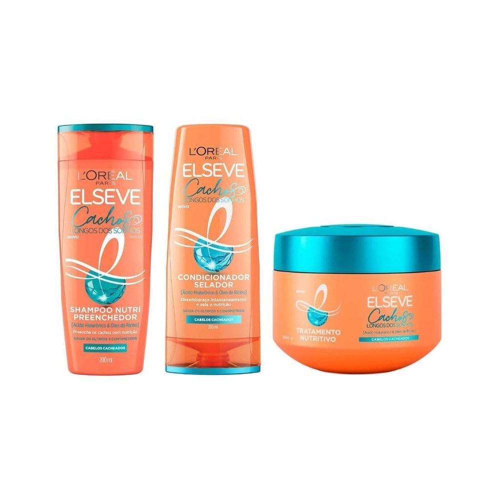 Kit Elseve Cachos Dos Sonhos Sh 200Ml+Cond 200Ml+Masc 300G