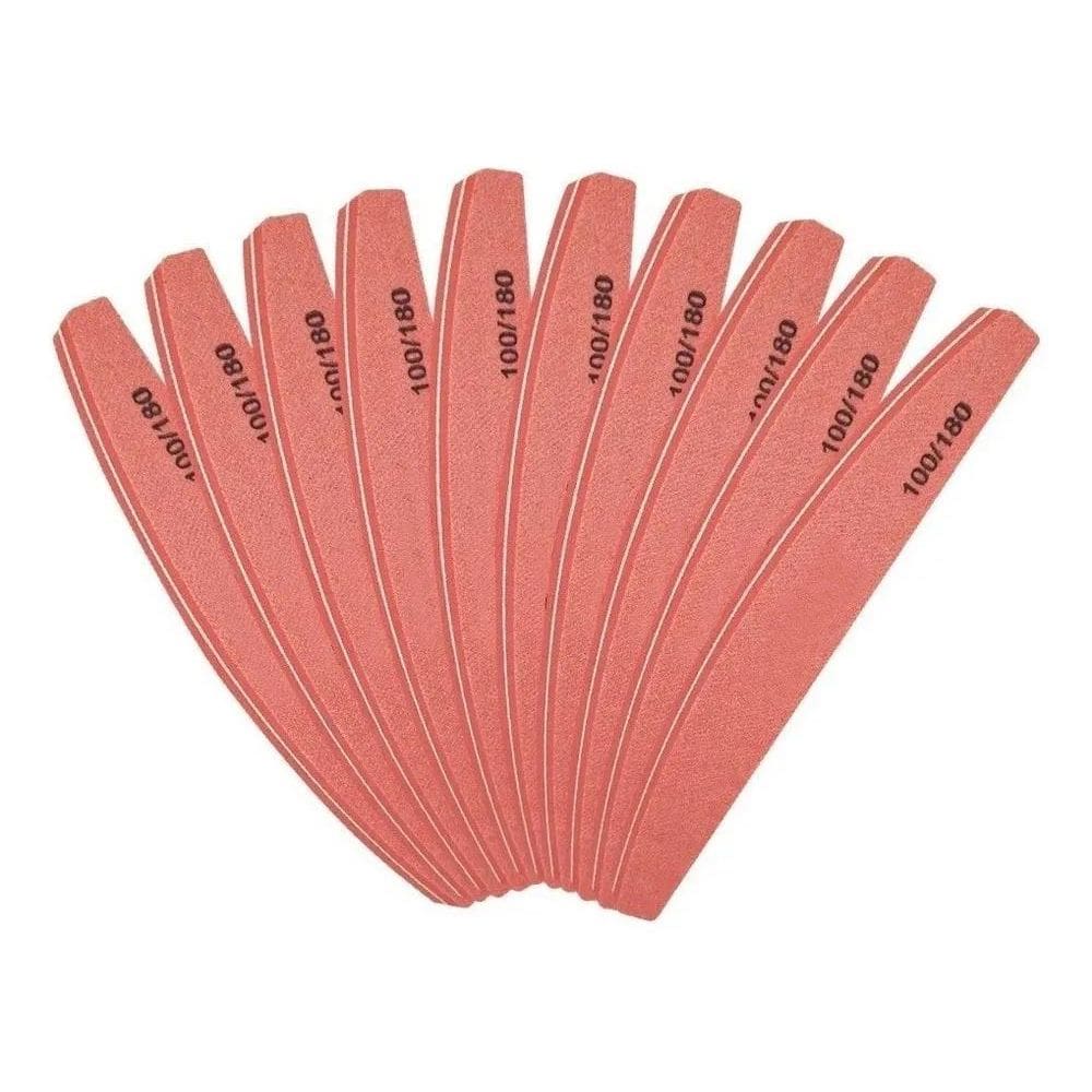 3X Kit 10 Lixas Buffer Larga Polidora Opi Rosa