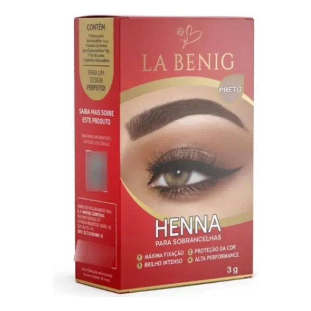 3X Henna La Benig 3G Cor Preto 3G