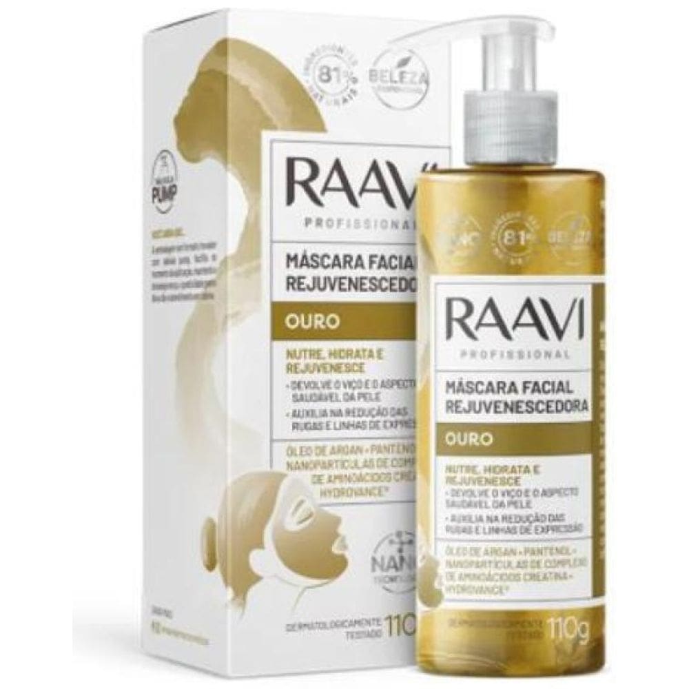 Máscara Facial Rejuvenescedora Ouro 110G - Raavi