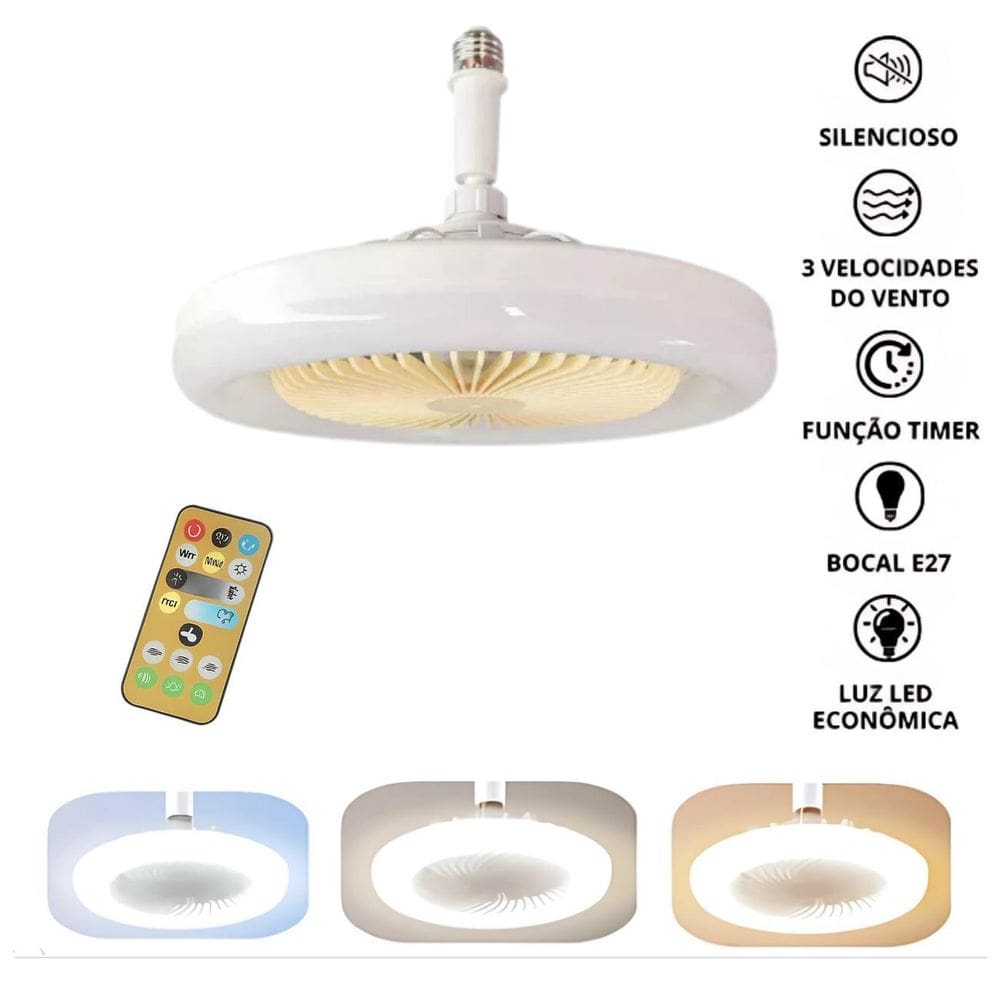 Lâmpada De Teto Com Ventilador Led E27 36W - Entrega Rápida
