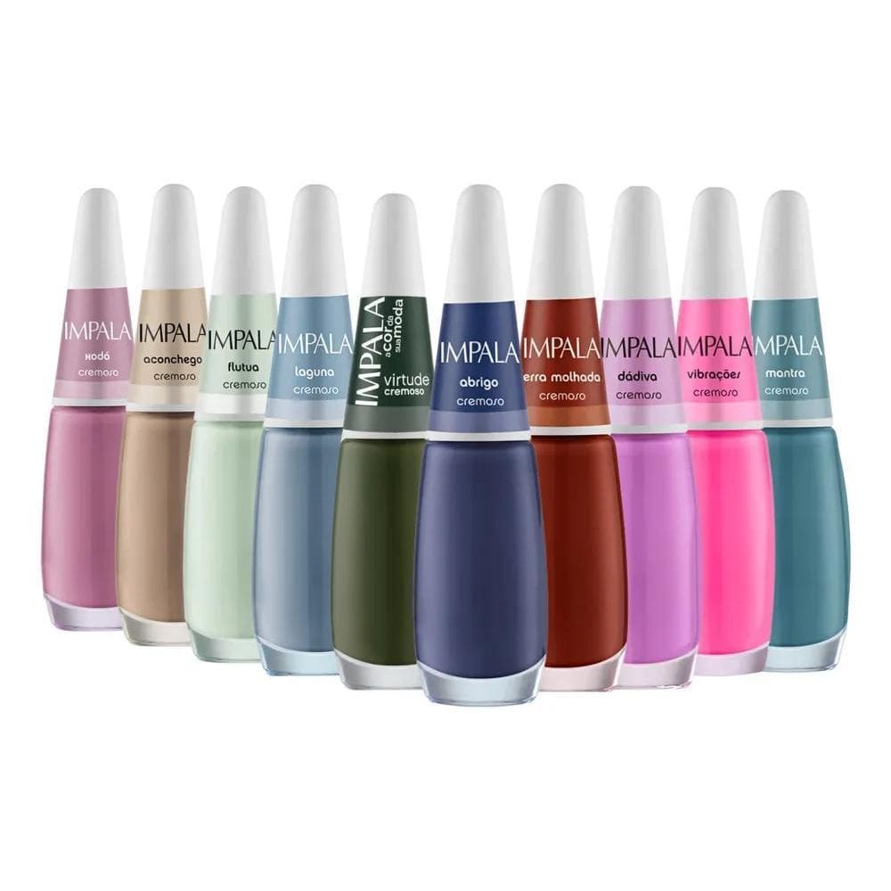 2X Impala Cor Da Sua Moda Kit Com 10 Esmaltes  Lançame