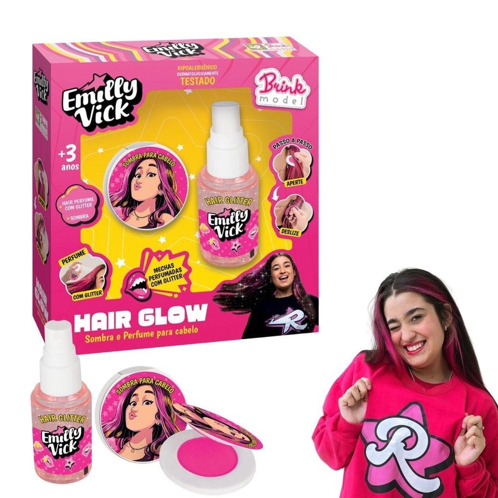 Kit De Cabelo Emilly Vick Infantil Perfume E Sombra Capilar