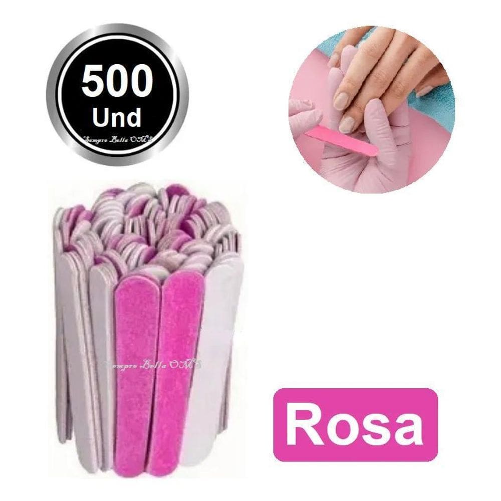 2X 500 Lixa De Unha Mini Descartável Rosa Pink De Manicure P