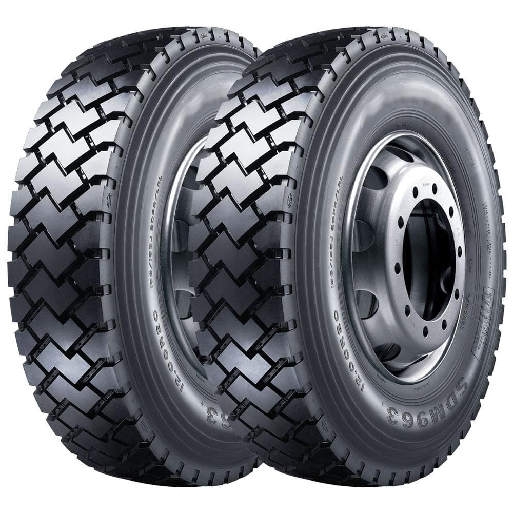 Pneu Wanli SDM963 12.00 R24 Aro 24 160/157K 20 Lonas Misto Kit2