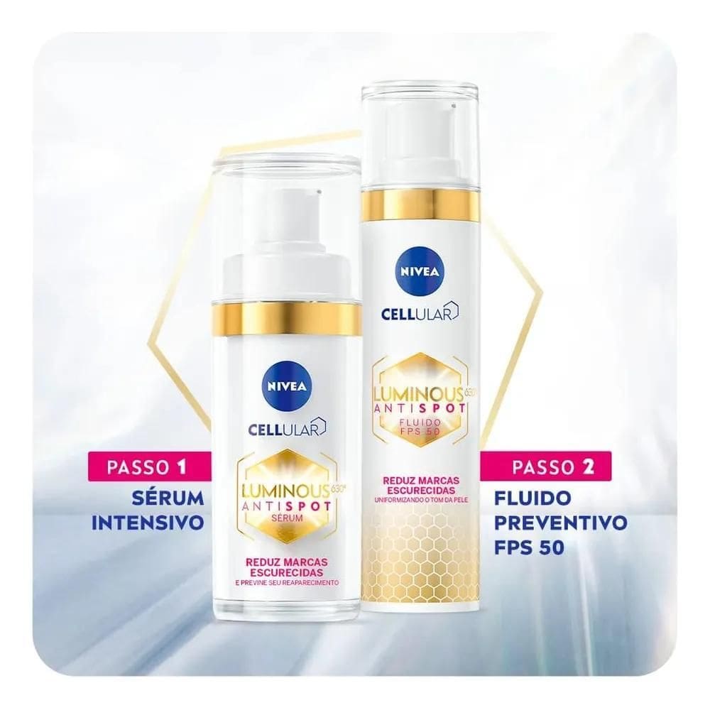 2X Kit Nivea Cellular Luminous Sérum 30Ml + Fluido Fps 50 40