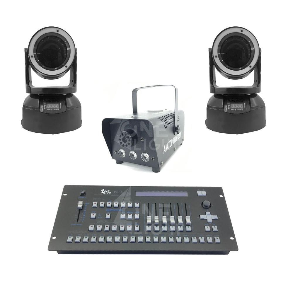 Kit 2 Mini Moving Beam + Máquina De Fumaça 600W + Mesa Pilot