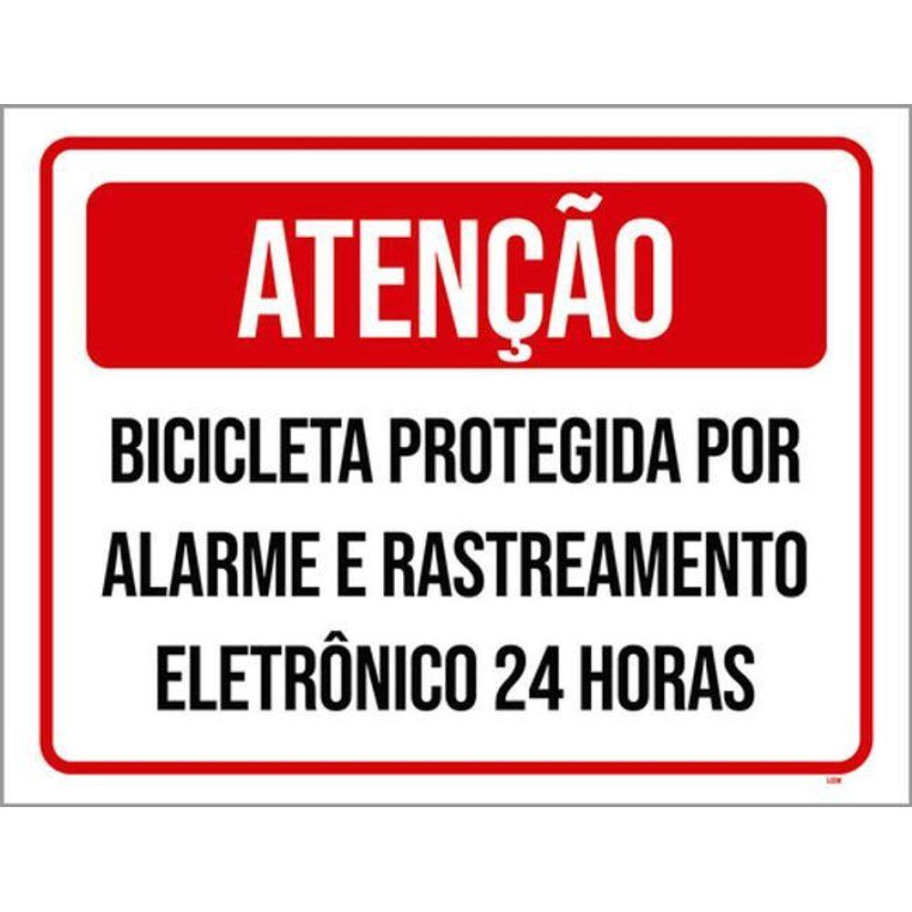 Kit 5 Placa Bicileta Protegida Alarme Rastreamento36X46