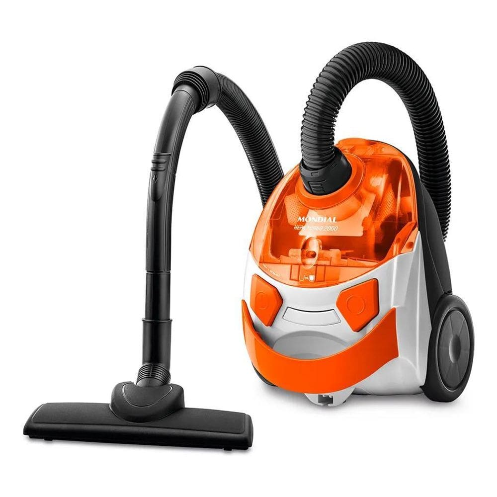 2X Aspirador Trenó Mondial Lar Hepa Turbo Ap-15 1L Laranja