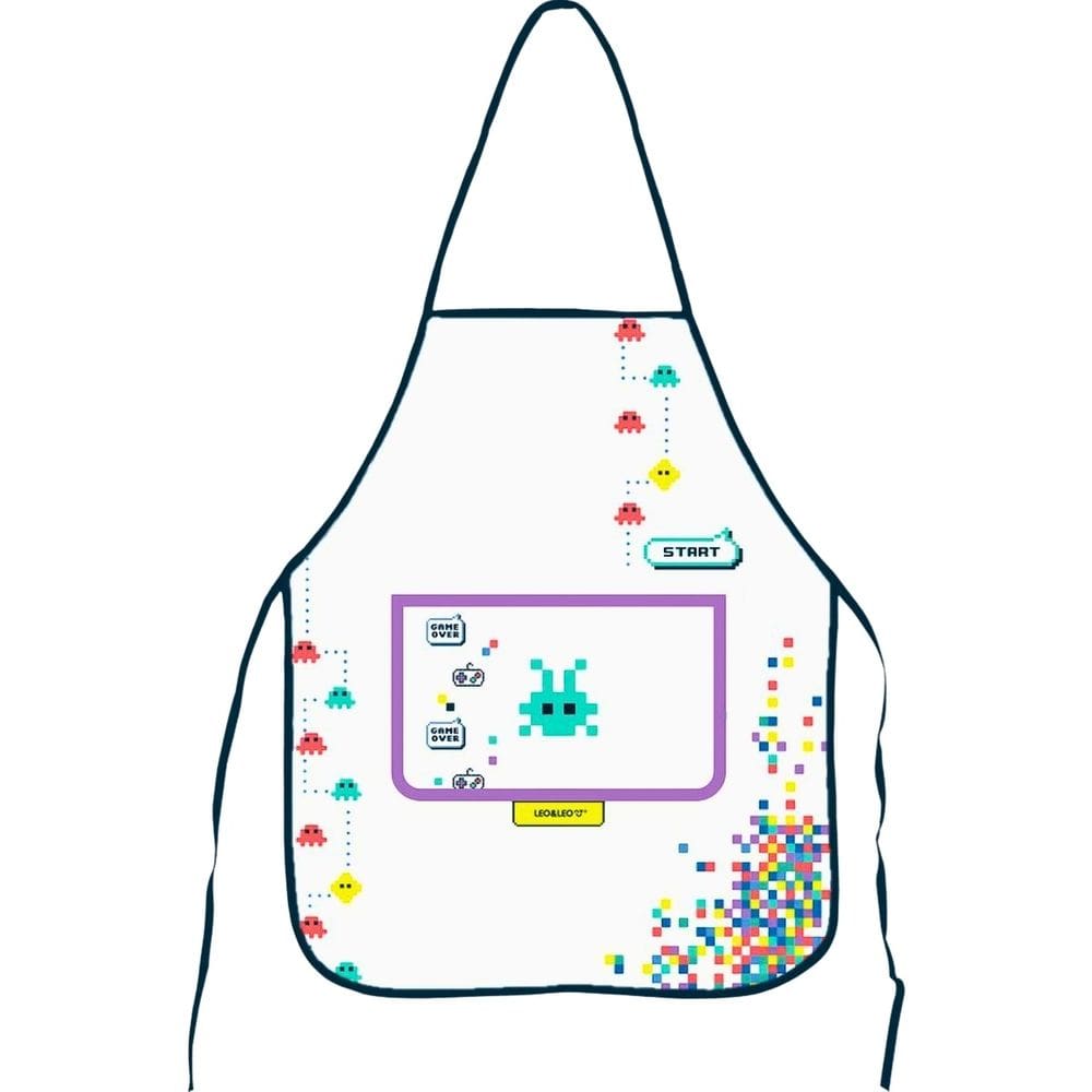 Avental Escolar Decorado Games Infantil 49x39 LeoeLeo