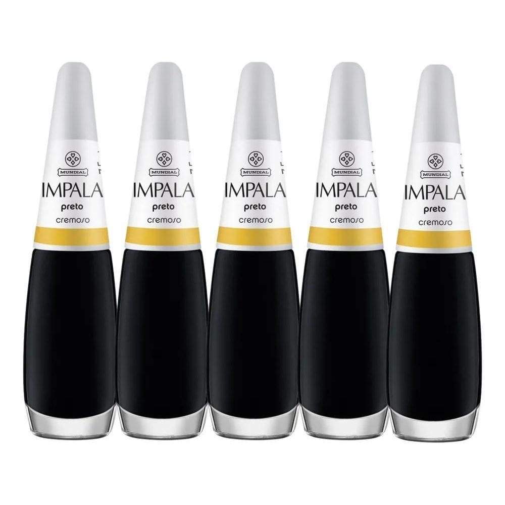 2X Esmalte Impala Preto Classico Cremoso Manicure