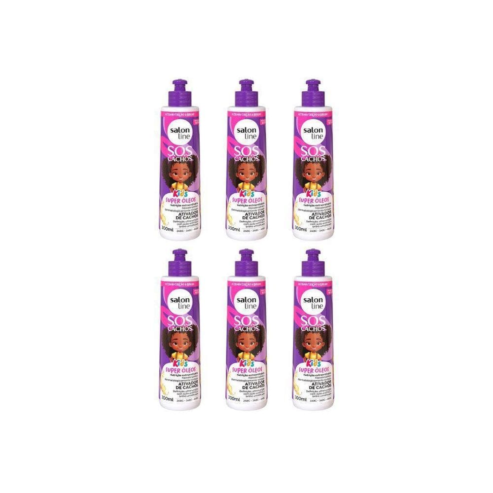 Ativador Cachos Salon Line 300Ml Sos Kids Definição - 6Un