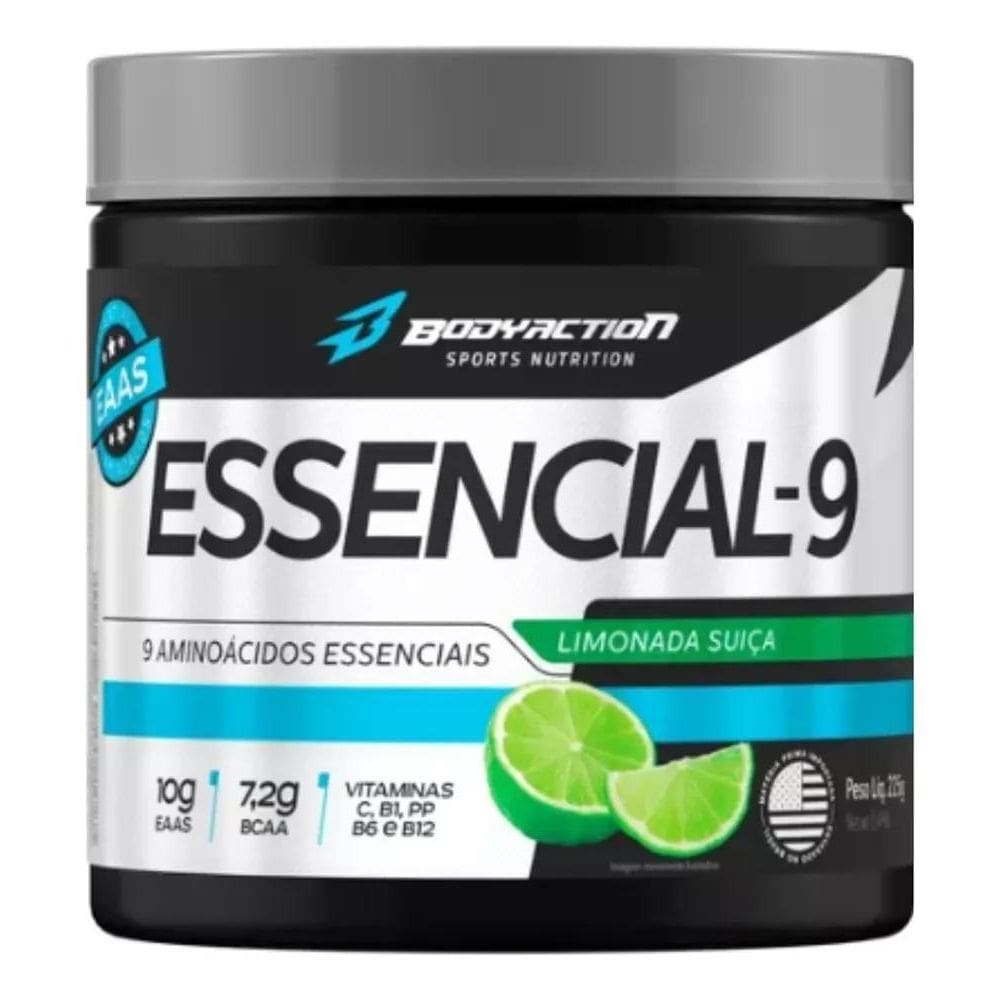 3X Essencial 9 Aminoácidos Essenciais 225G Bodyaction Sabor