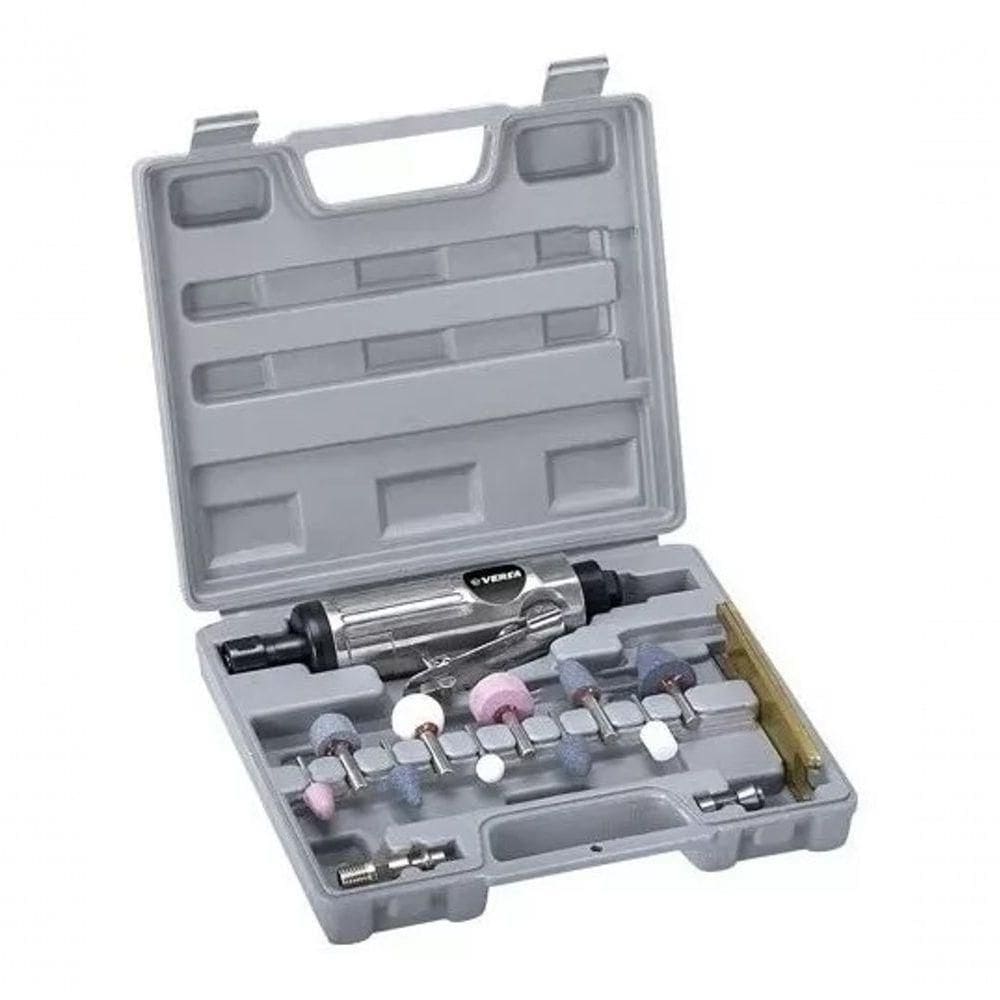 Mini Retífica Pneumática Kit Completo Esmeril Trava Seguranç