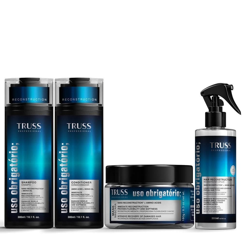 Truss Uso Obrigatório Kit Shampoo Condicionador Máscara E Re