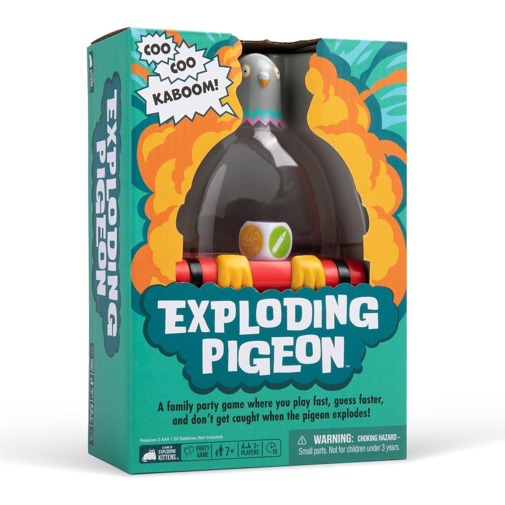 Jogo de festa Exploding Pigeon Exploding Kittens com mais de 7 anos ou mais de 3 jogadores