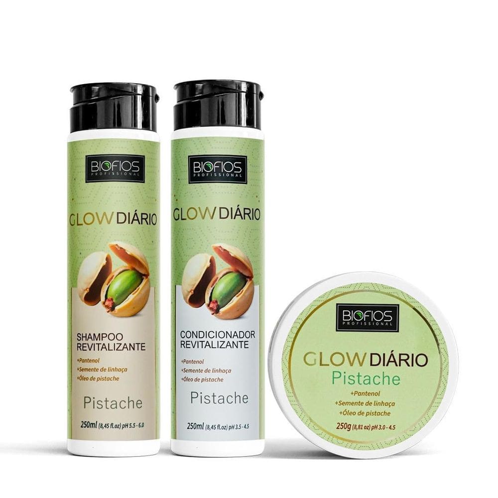 Kit Glow Diário Revitalizante - Pistache - Biofios