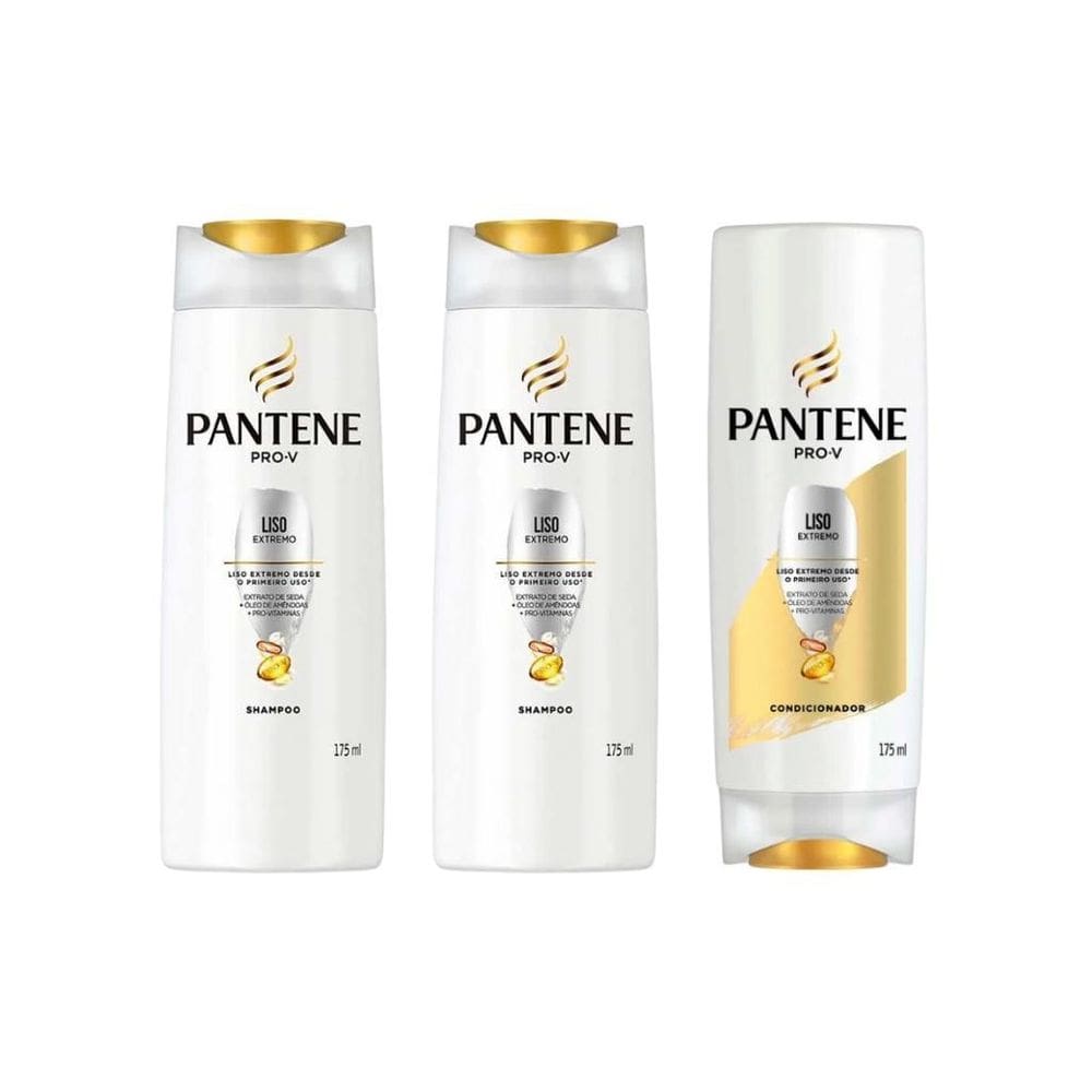 Kit Pantene Liso Extremo 2 Shampoo 175Ml + 1 Cond 175Ml