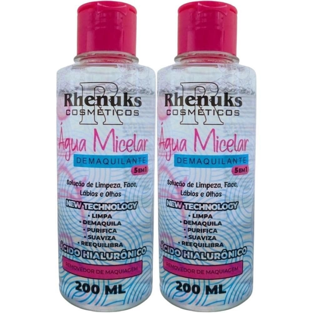 Kit 2 Água Micelar Demaquilante C Ácido Hialurônico 200Ml