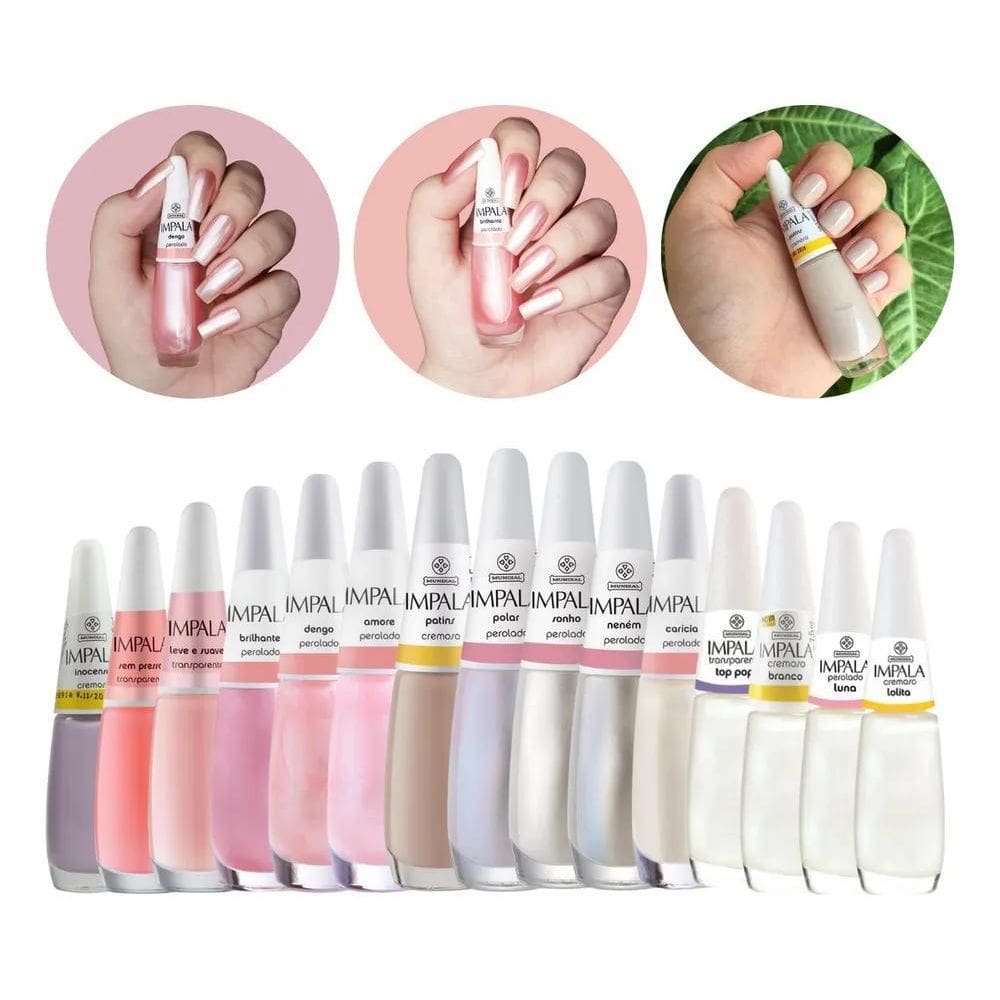 3X Kit 15 Esmalte Nova Coleção Francesinha Branquinho Claros