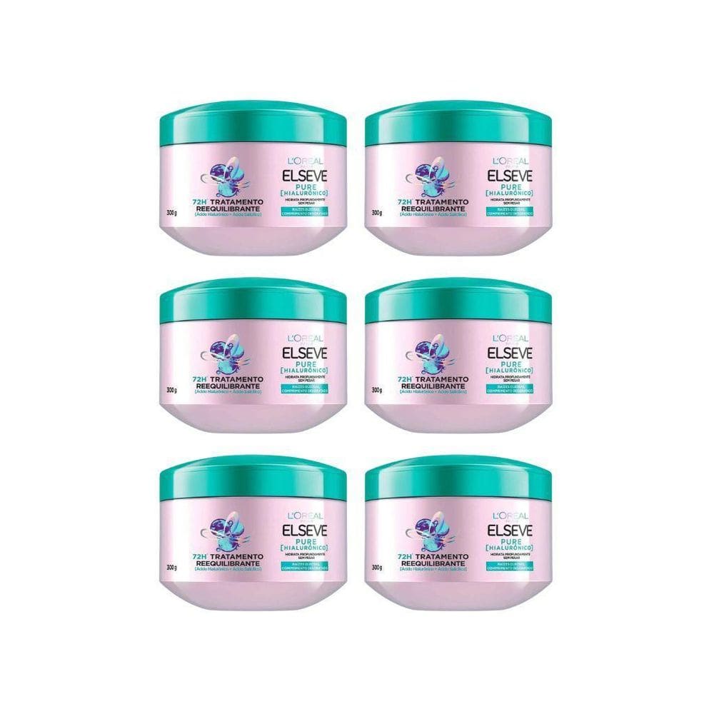 Creme De Tratamento Elseve 300G Pure Hialuronico - 6Un
