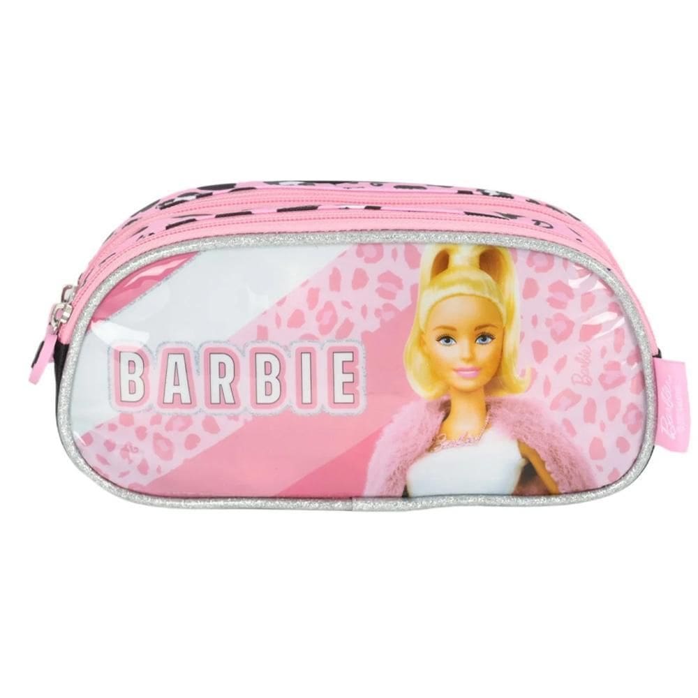 Estojo Escolar 2 Compartimentos Barbie Desenho Mattel