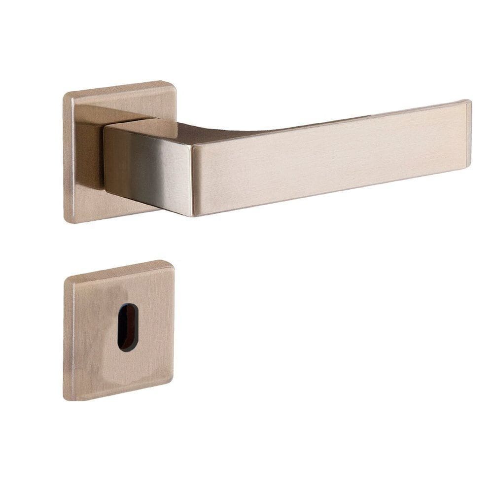 Fechadura Interna Reta Roseta S40 Latonado Quadratta Aliança