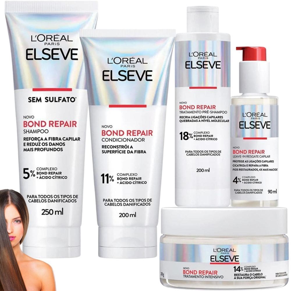 Kit Novo Elseve Bond Repair Leave-In Resgate Capilar 4% Ácid