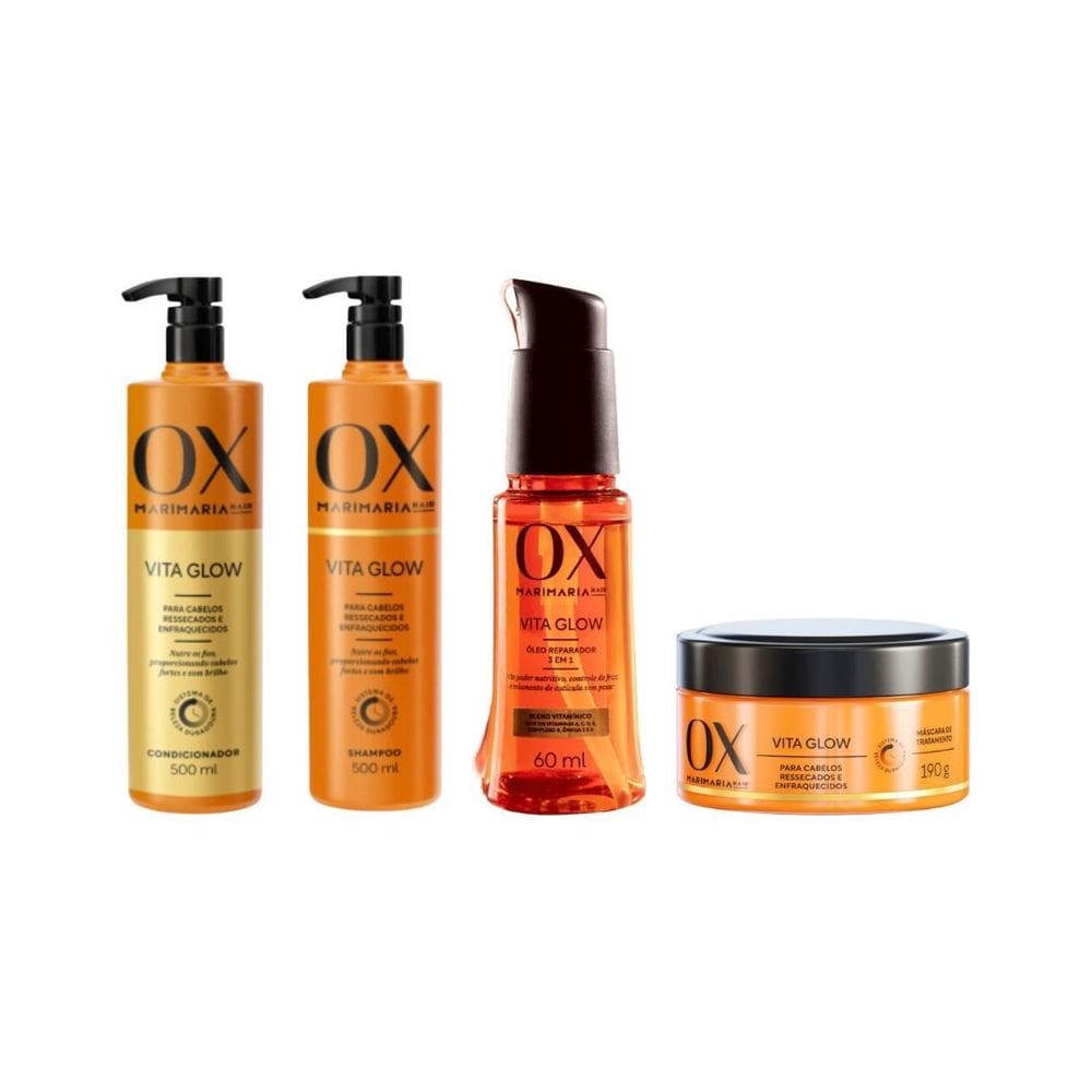 Kit Ox Vita Glow Mari Maria Cond + Shampoo + Mascara + Oleo