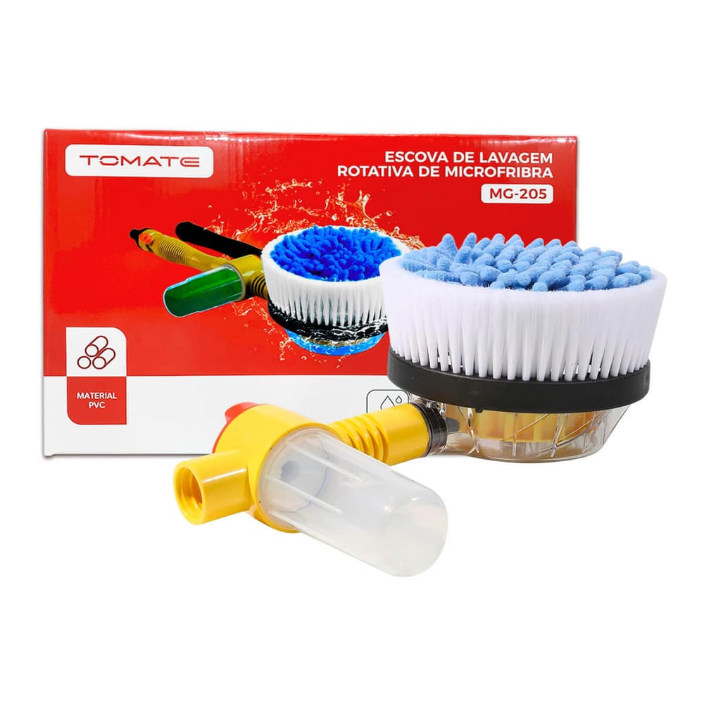 Escova de Limpeza Rotativa Industrial Profissional Gira com Pressão da Água Dispenser de Sabão Embutido com Dosador