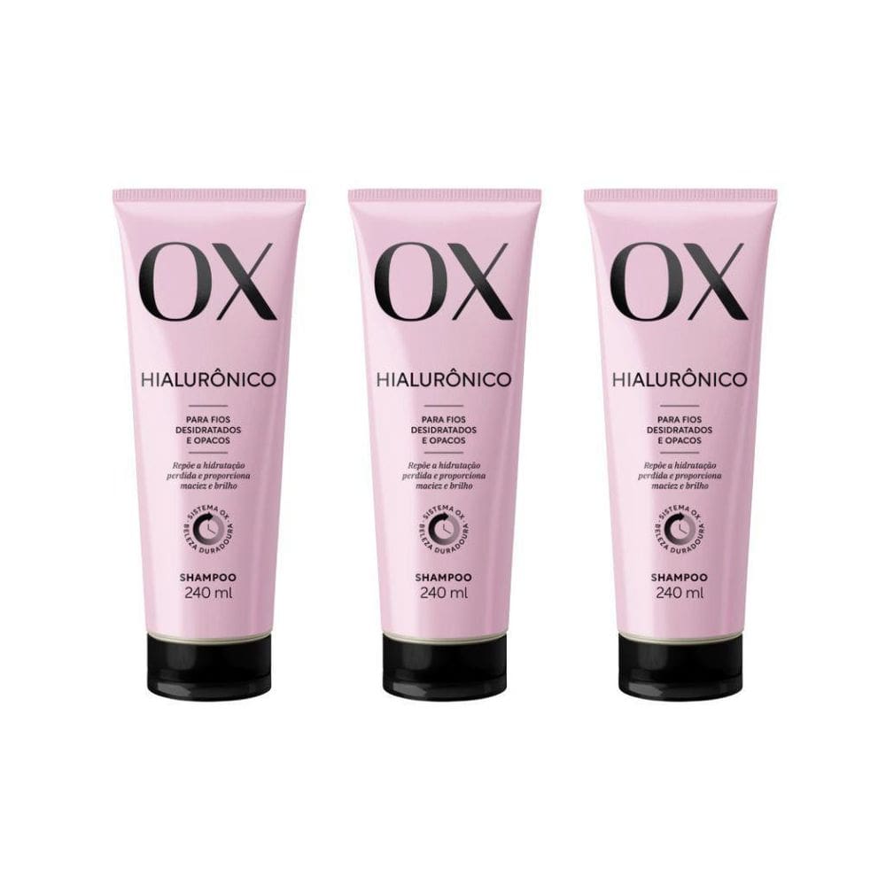 Shampoo Ox 240Ml Hialuronico - Kit Com 3Un