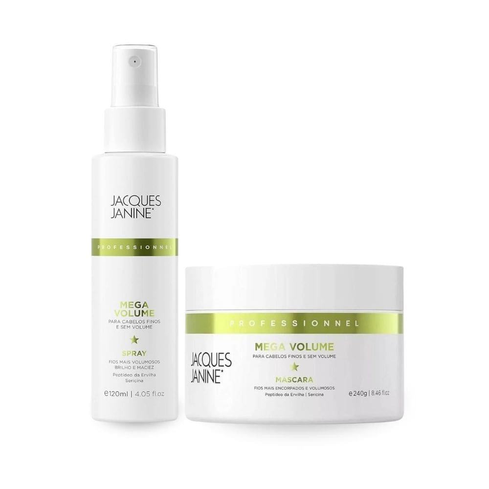Kit Mega Volume Máscara 240G + Spray 120Ml Jacques Janine