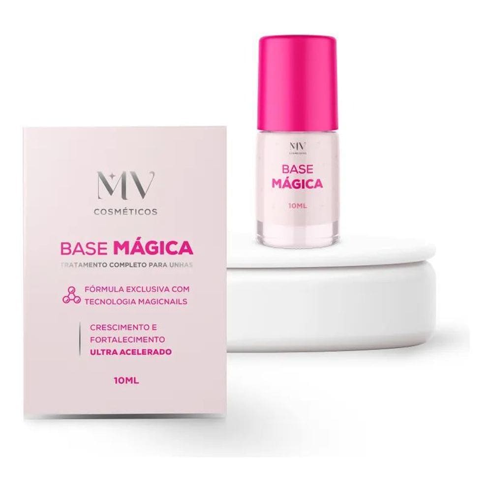 2X Base Mágica Fortalecedora De Unhas Menina Vaidosa Base Bo