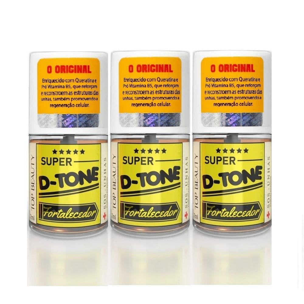Kit Fortalecedor 3 Bases De Unha Unha Super D Tone 7Ml