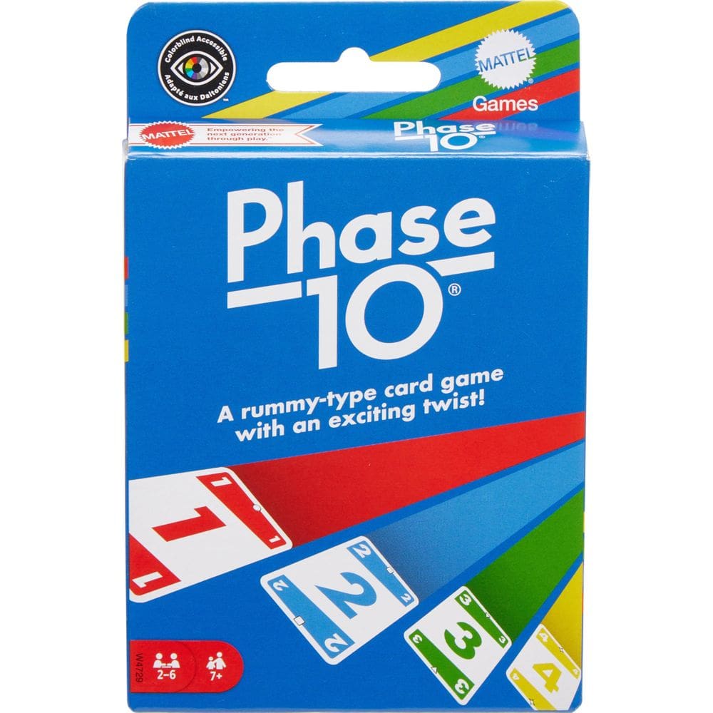Jogo de cartas Mattel Games Phase 10 com 108 cartas para crianças com mais de 7 anos