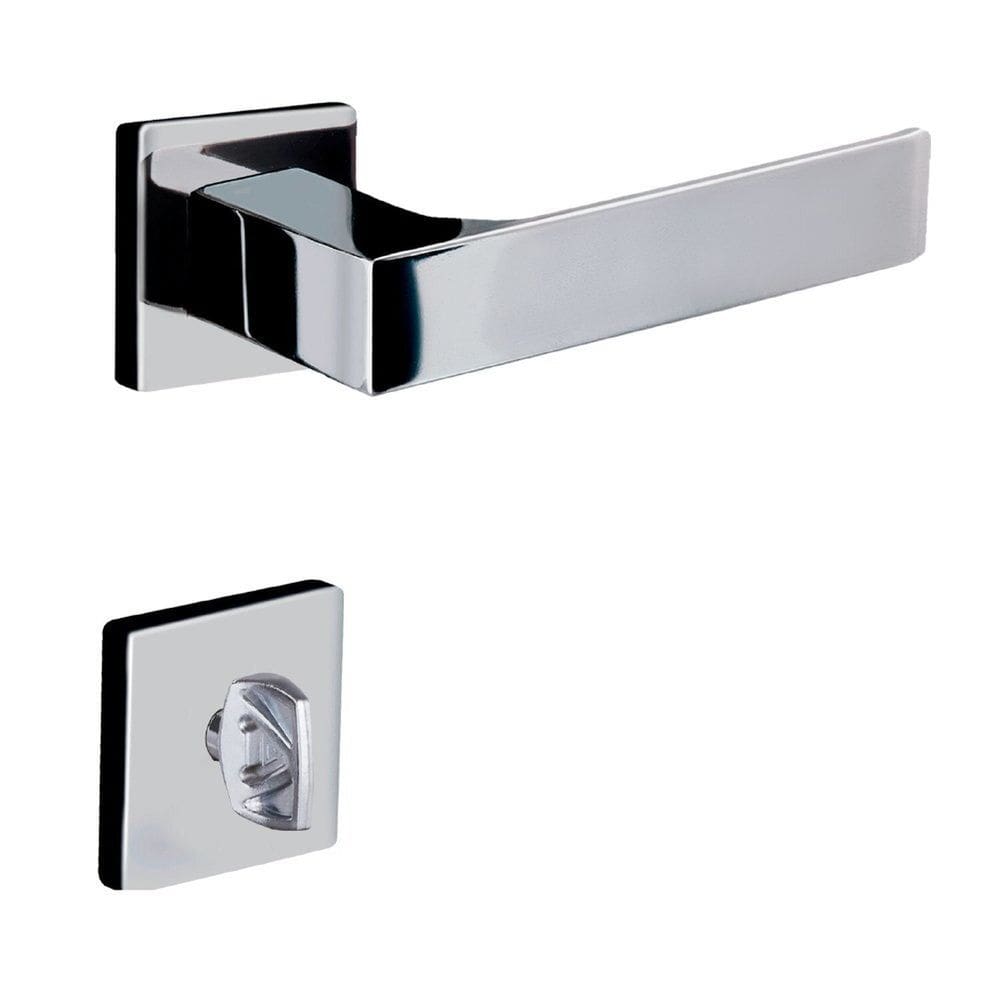 Fechadura Banheiro Reta Roseta 6cm Cromado Quadratta Aliança