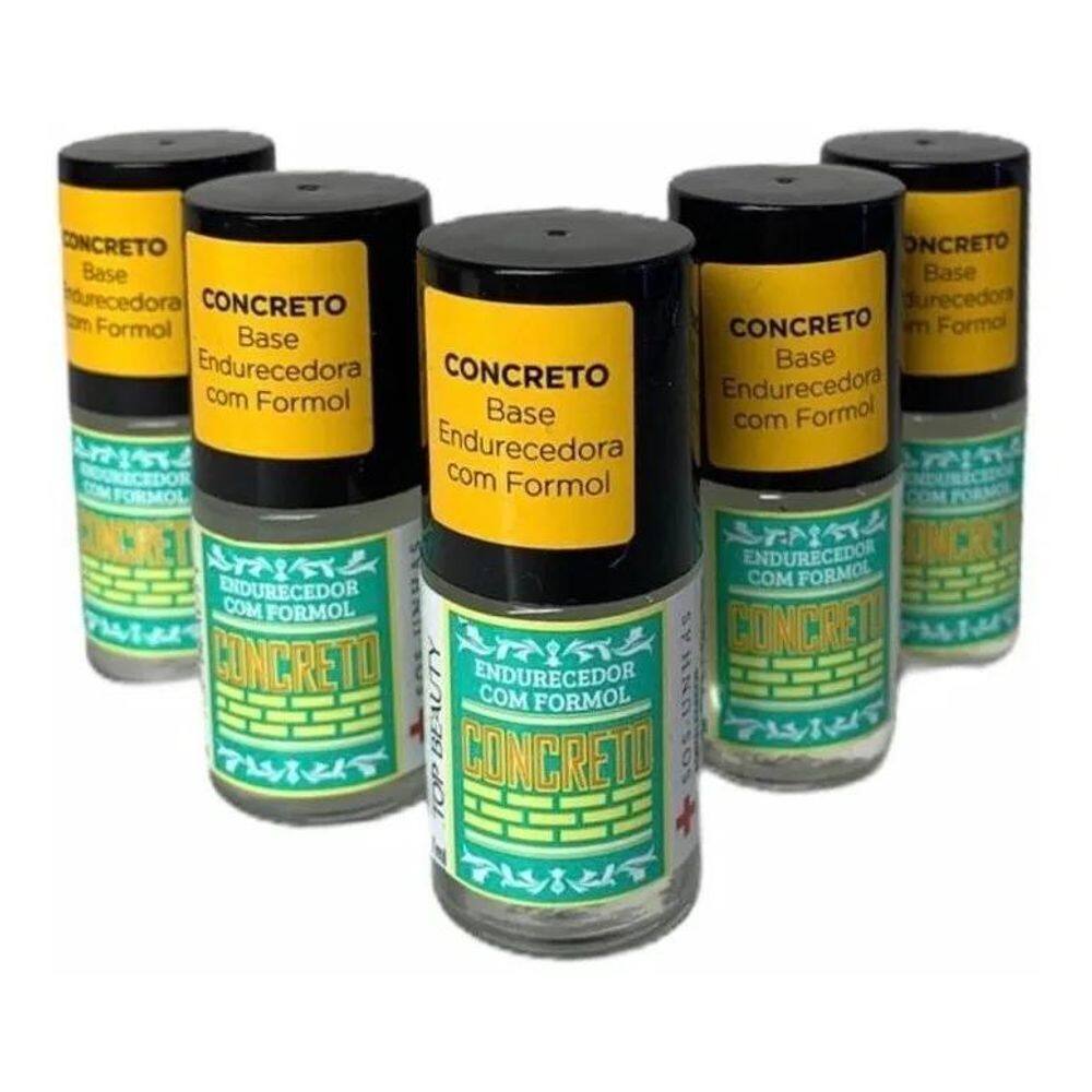 10X Base Endurecedora De Unha Concreto Com Formol C/5 Unida