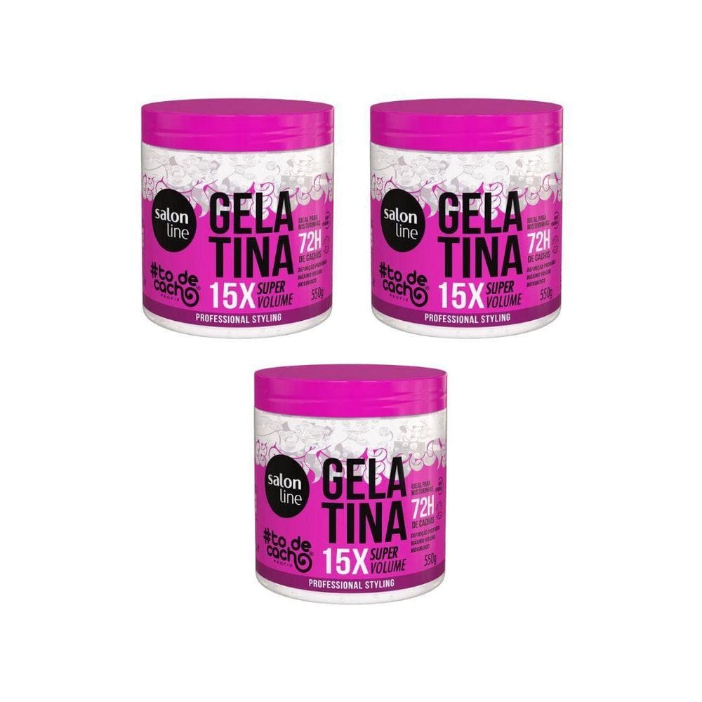 Gelatina Capilar Salon Line 550G Super Volume Todecacho- 3Un