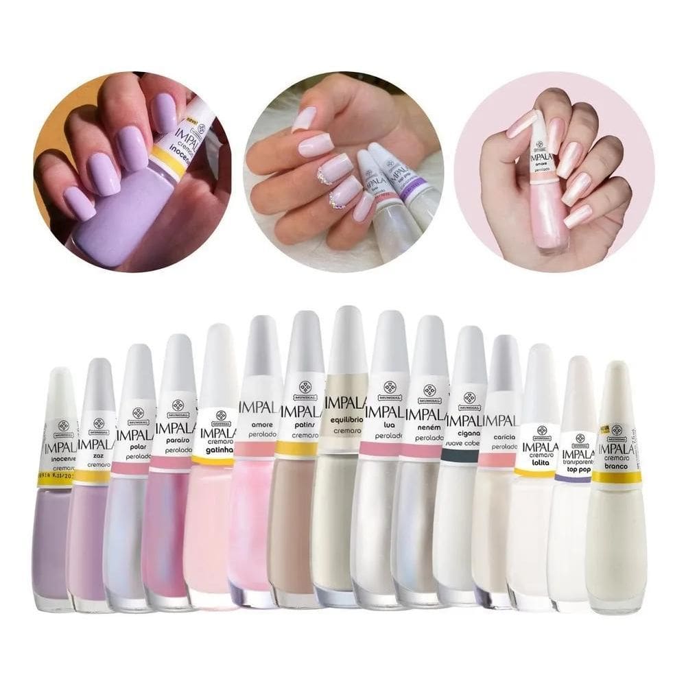 10X Kit 15 Esmaltes Impala Coleção De Clarinhos Francesinha