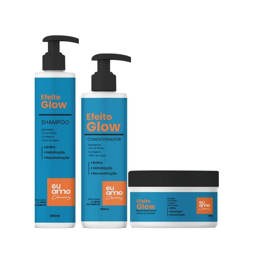 Kit Tratamento Argan Efeito Glow Completo Eu Amo Charming